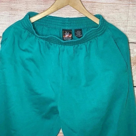 Vtg 90s USA Olympics Mens Medium Faded Spell Out Cuffed Sweatpants Joggers Green - Picture 2 of 6